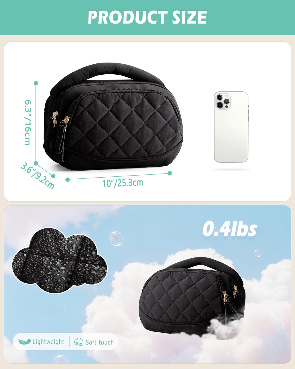 Working mother carrying the black quilted breast pump bag in a professional office setting