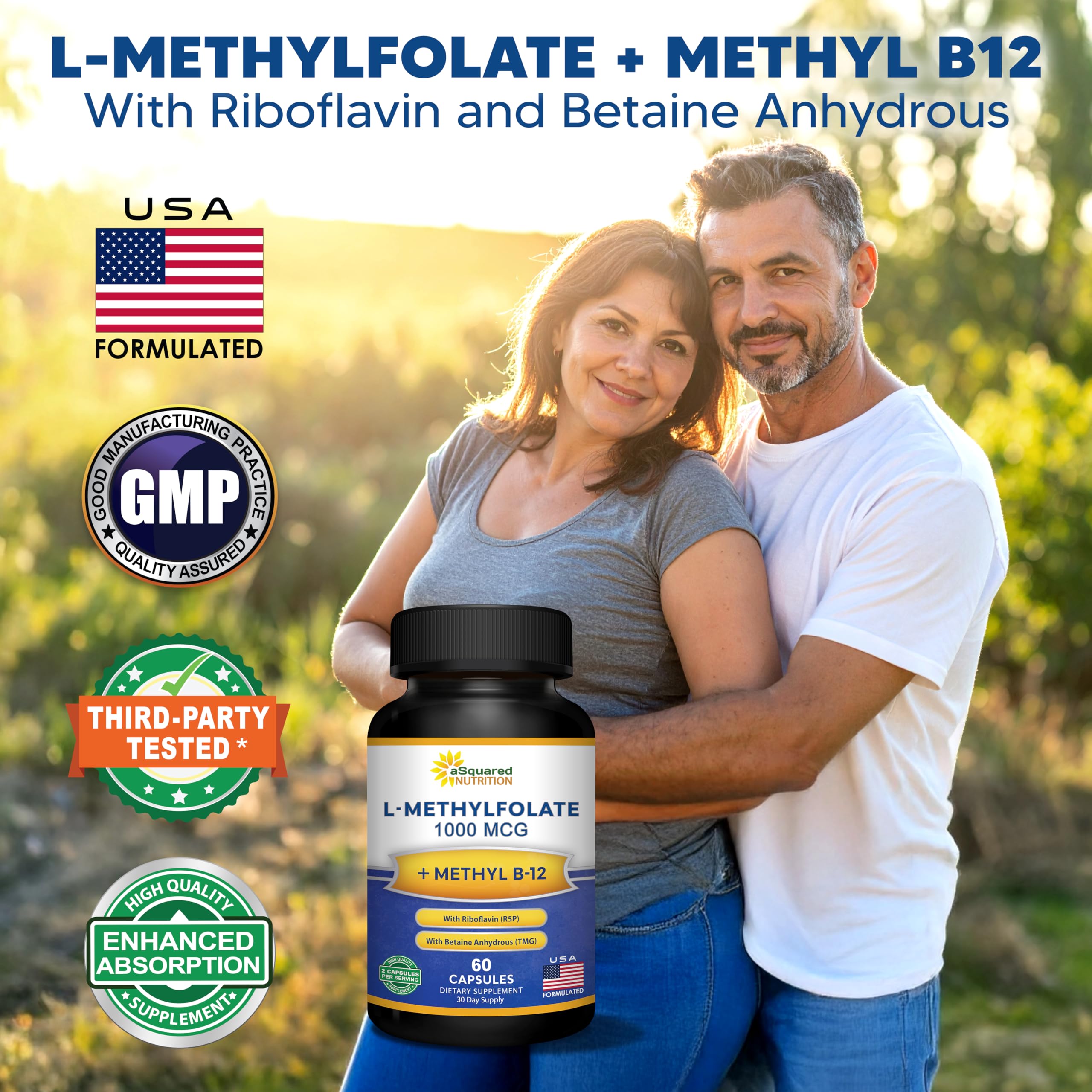 aSquared Nutrition active folate supplement nutritional facts panel showing ingredient dosages