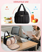 Marscamd black quilted thermal pump bag side view with straps