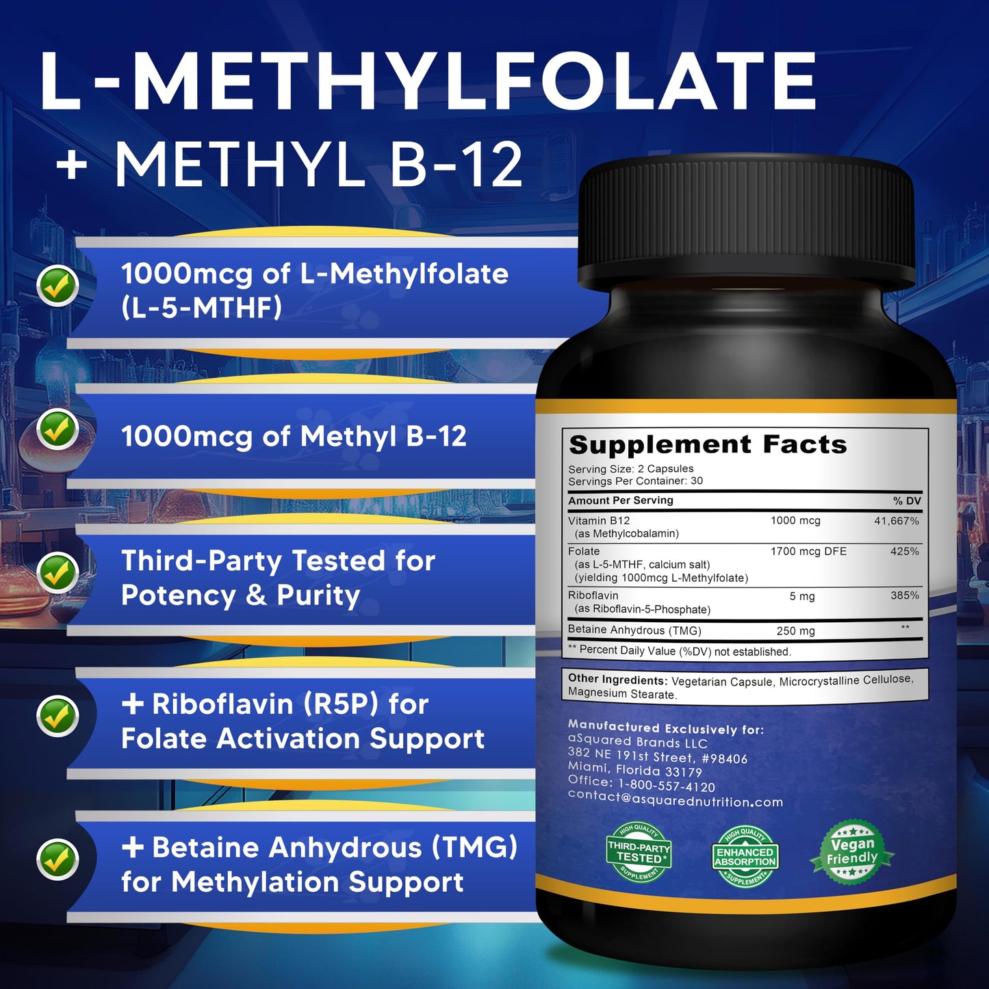 Authentic imported USA healthcare supplements by aSquared Nutrition showing tamper evident seal
