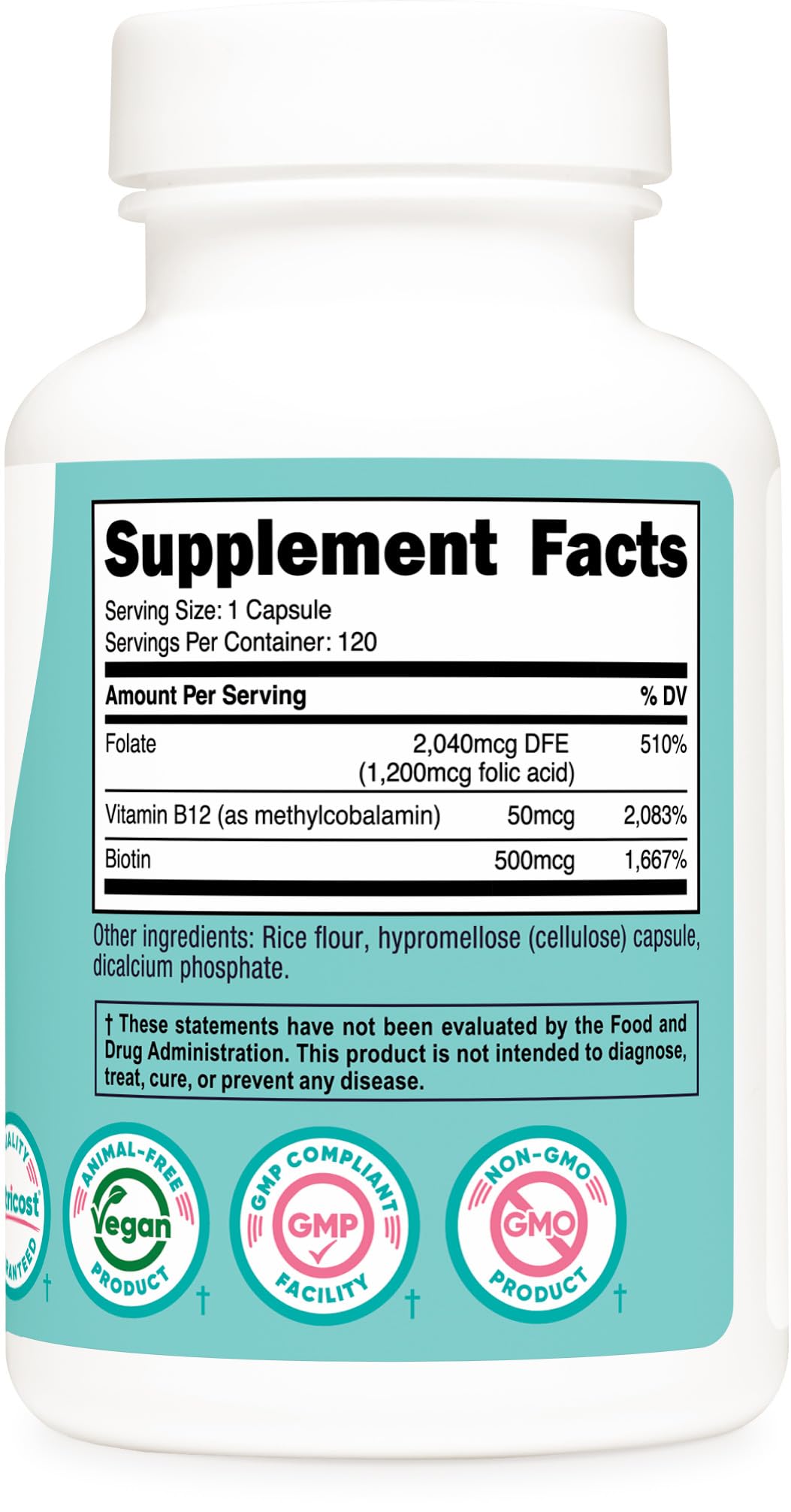 Authentic Nutricost non GMO and gluten free daily health supplement bottle for women