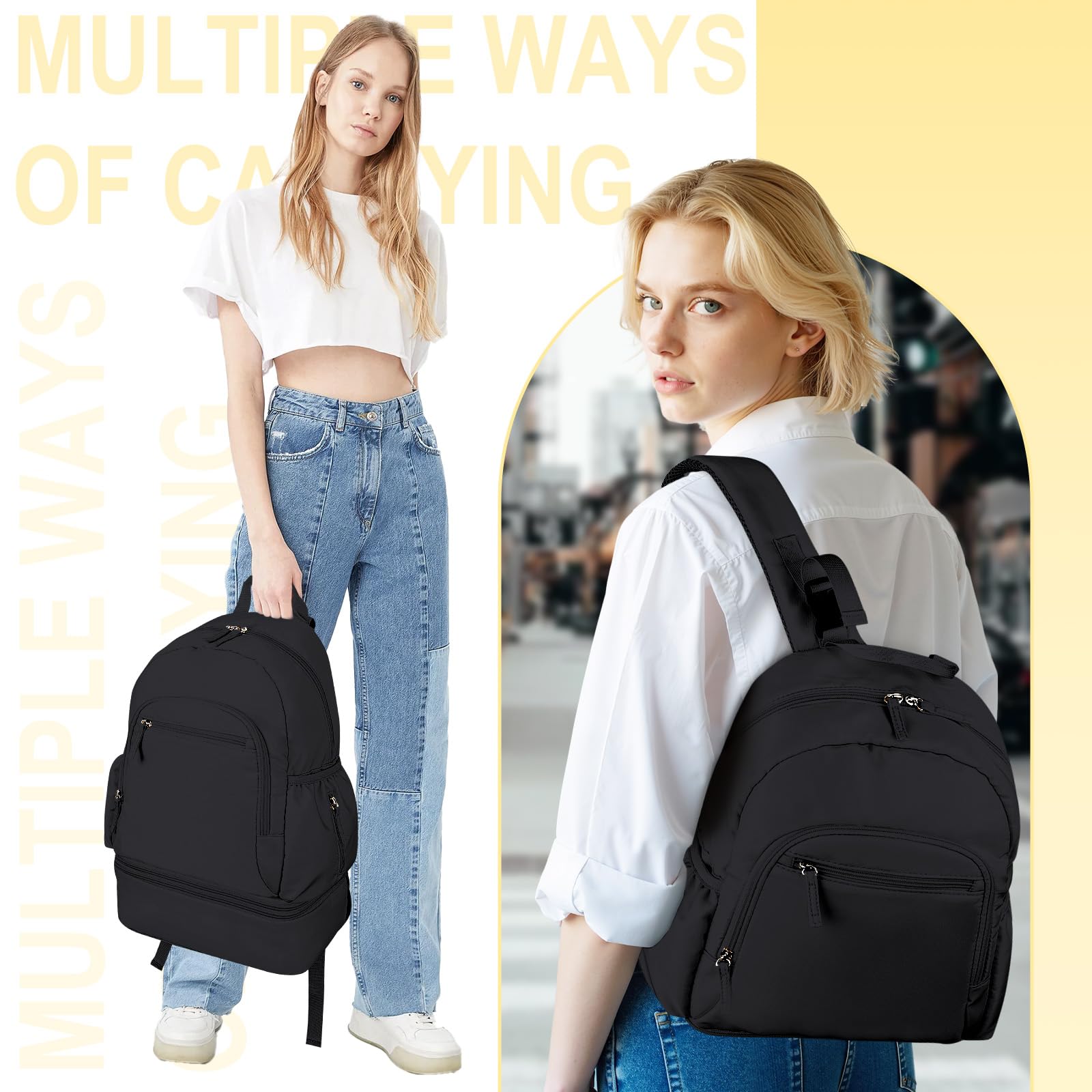 GDNasist hands free pump carrier being worn as a stylish workplace backpack
