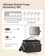 RoseDorée pumping case open compartment displaying organized Spectra pump and accessories