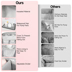 Ziozertt breast pump bag open view showcasing the tailored fit compartment for Spectra S1 and S2.
