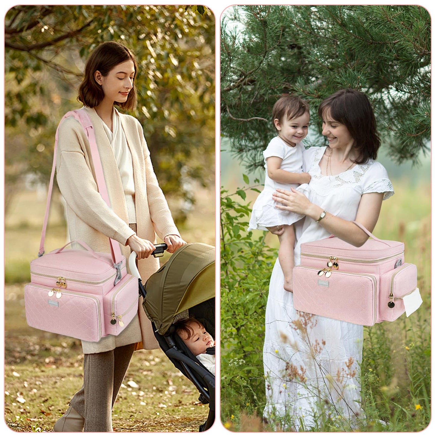 Top handle details of the premium nylon breast pump travel container.