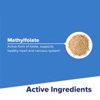 Premium imported sublingual methyl folate supplement for red blood cell and nervous system health.
