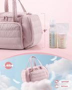 Marscamd pink pumping tote bag open view displaying spacious interior tailored for Spectra S1 and S2 pumps.