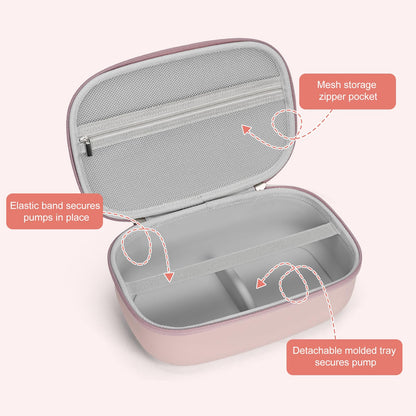 Bjabtan compact breast pump storage bag mesh pocket holding charging cables