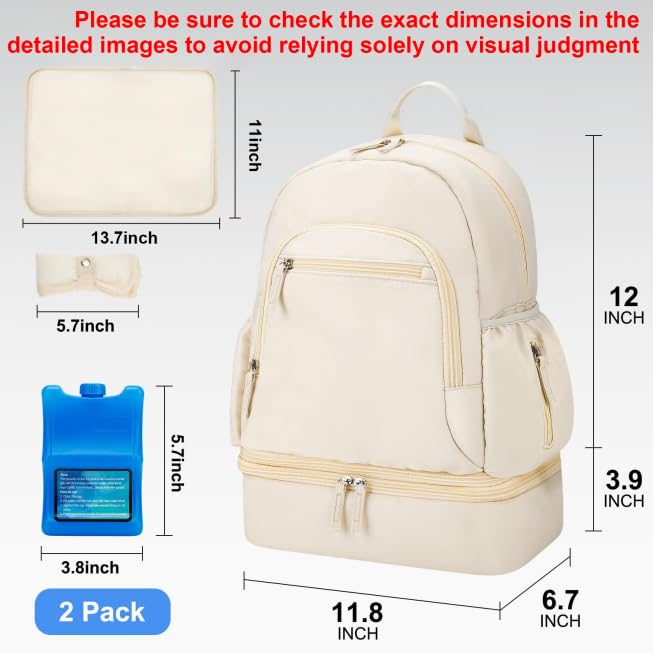 GDNasist insulated pumping bag with the bottom cooler compartment detached.