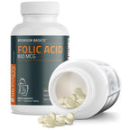 Side angle view of Bronson Folic Acid one year supply packaging