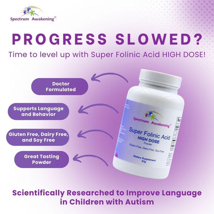Spectrum Awakening Leucovorin generic high dose folate powder supplement for kids cognitive focus