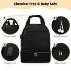 OCKLILY diaper and pump bag close up on water resistant polyester material