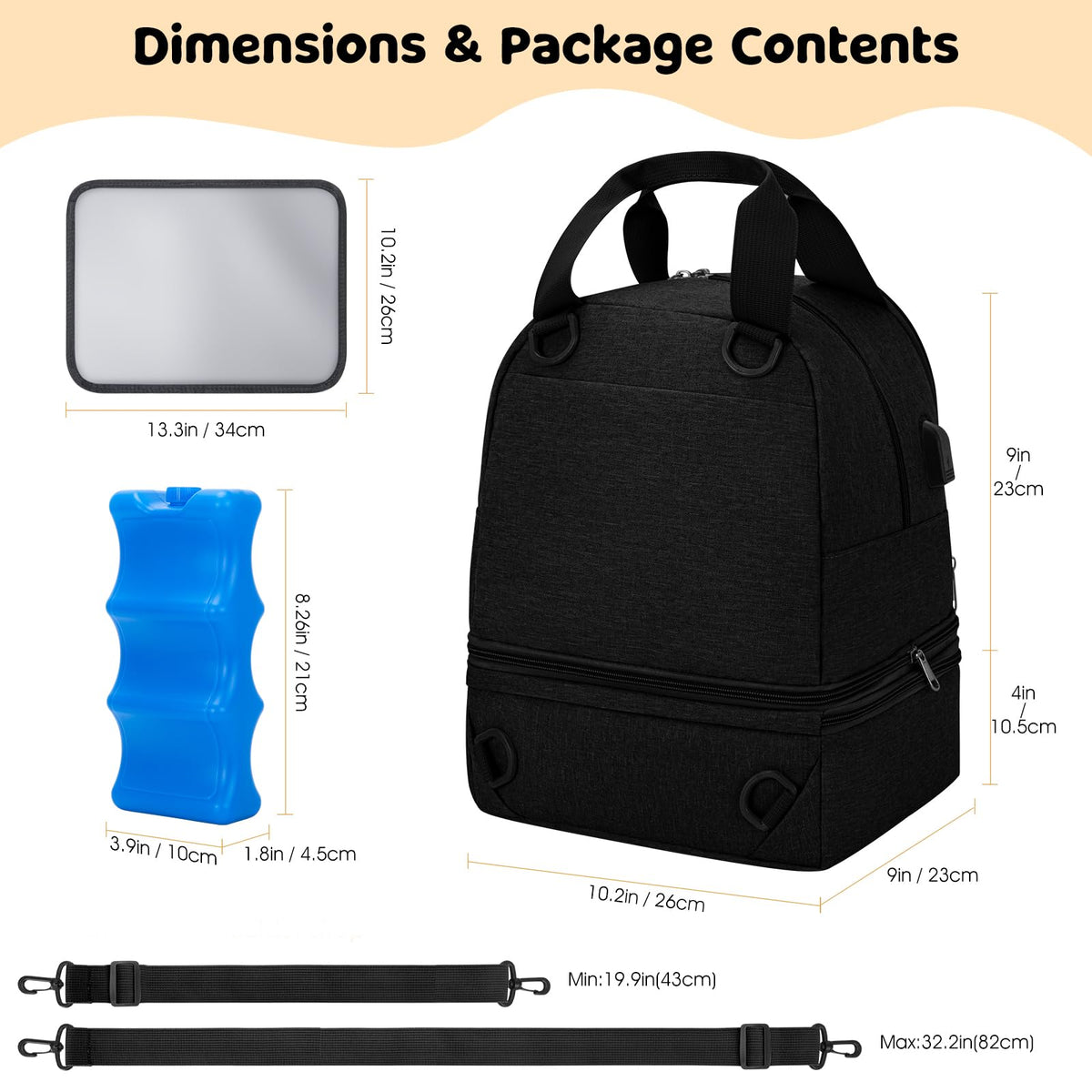 OCKLILY premium baby gear bag rear view highlighting ergonomic backpack shoulder straps