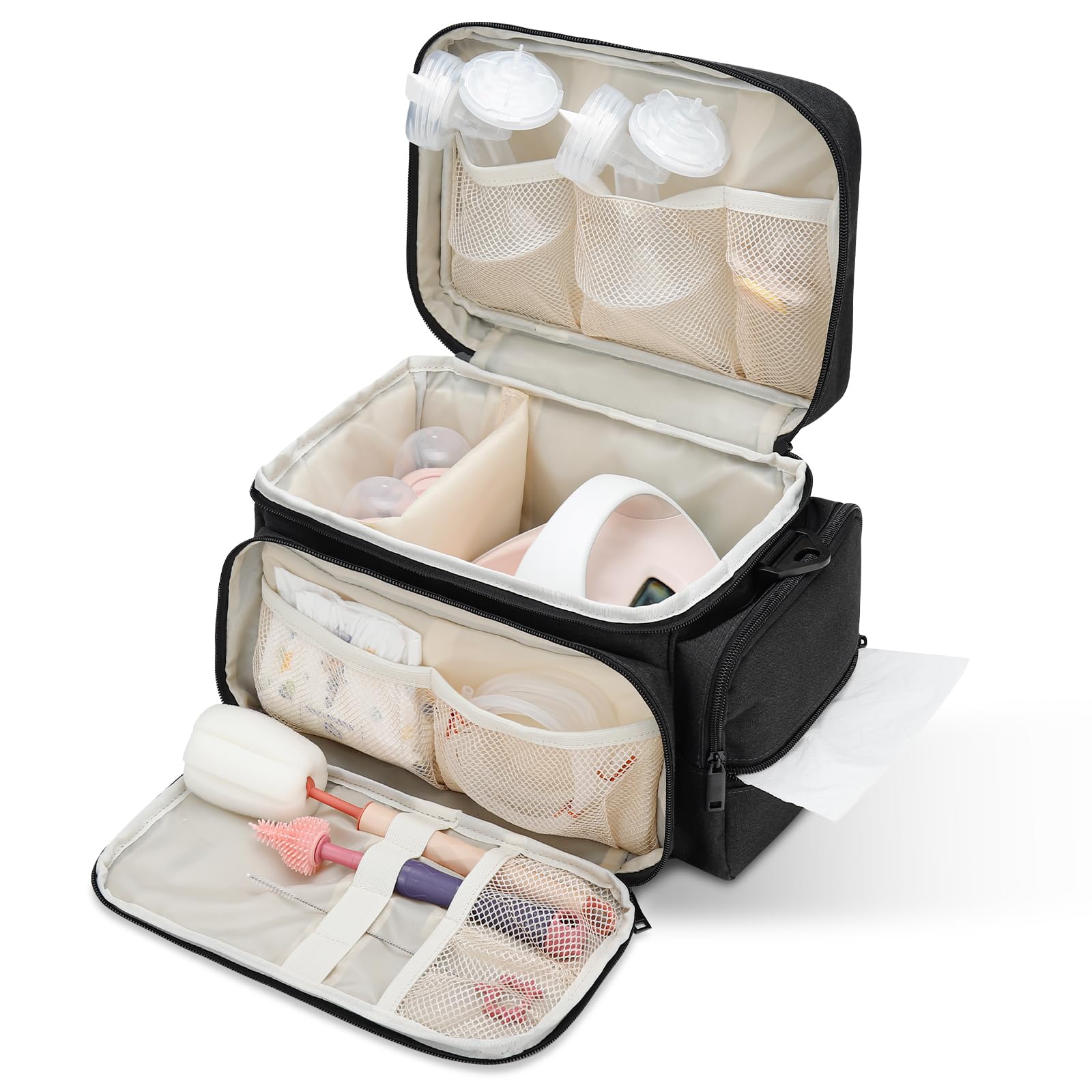 GDNasist breast pump travel case with included waterproof mat unfolded