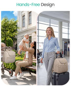 Qualyphant water-resistant maternity backpack laid flat demonstrating the complete twelve-pocket storage layout.
