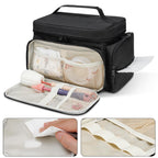 GDNasist pump bag side pocket holding baby bottles and tubing