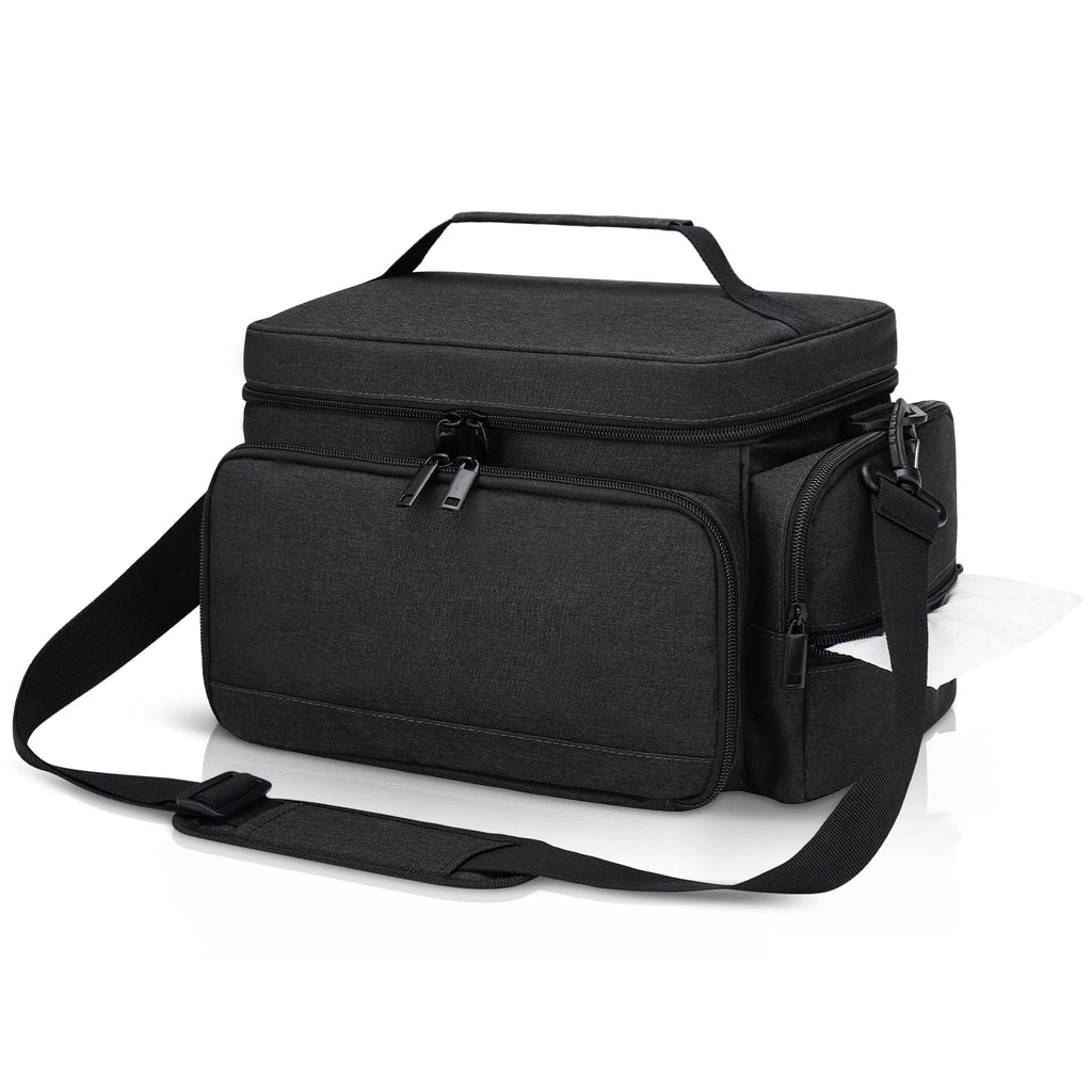 GDNasist breast pump bag rear view showing travel luggage strap