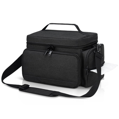 GDNasist breast pump bag rear view showing travel luggage strap