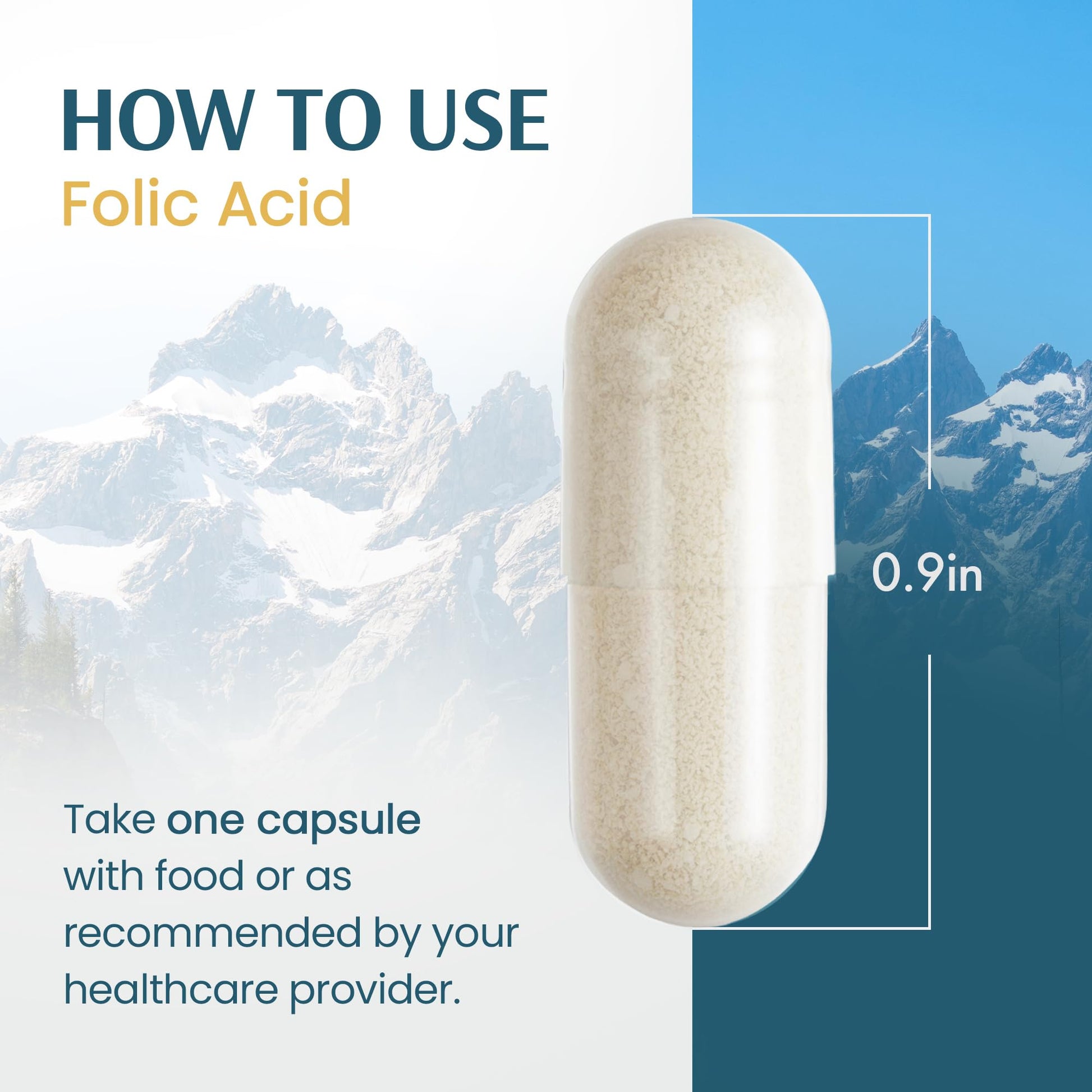 Vykee Nutrition Folic Acid non-GMO and gluten-free product certifications display