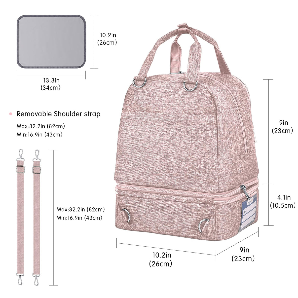 Derjunstar commuter pump bag showing water-resistant textured fabric details.