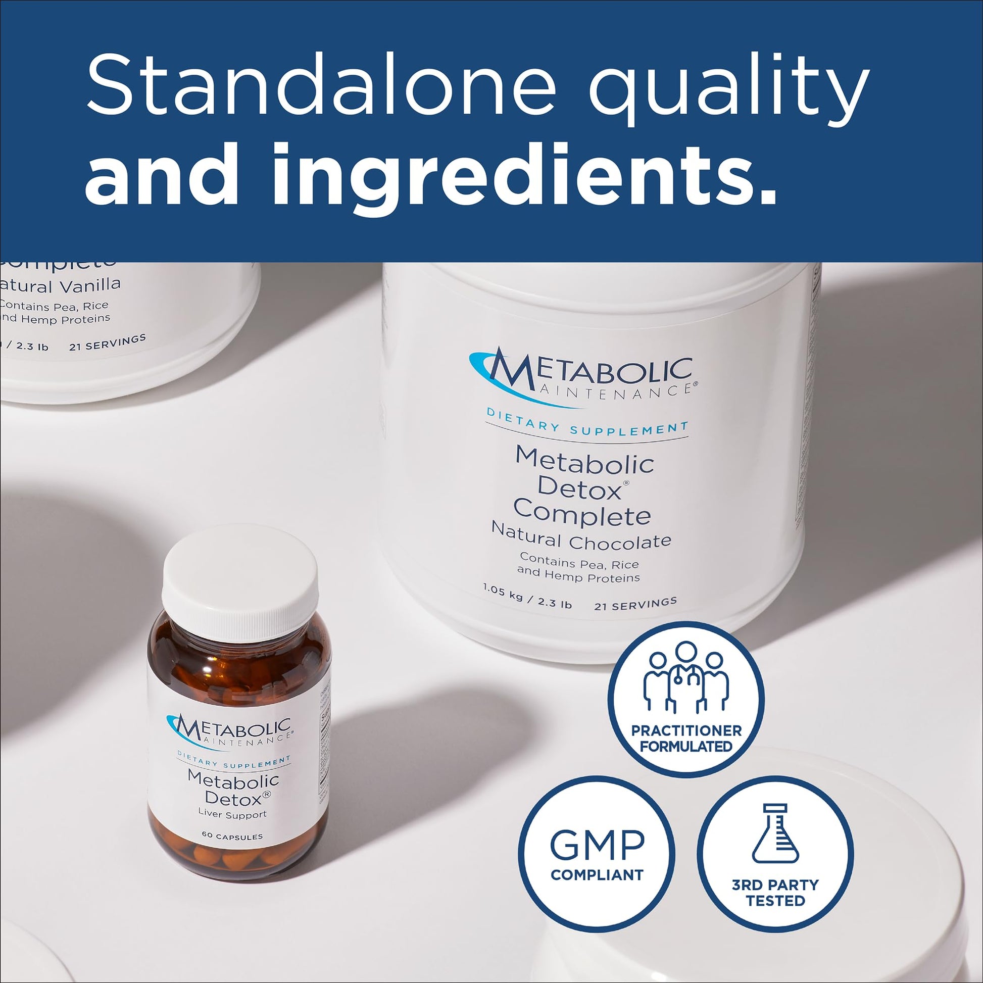 Side angle of Metabolic Maintenance active folate bottle displaying ninety vegetarian capsules count