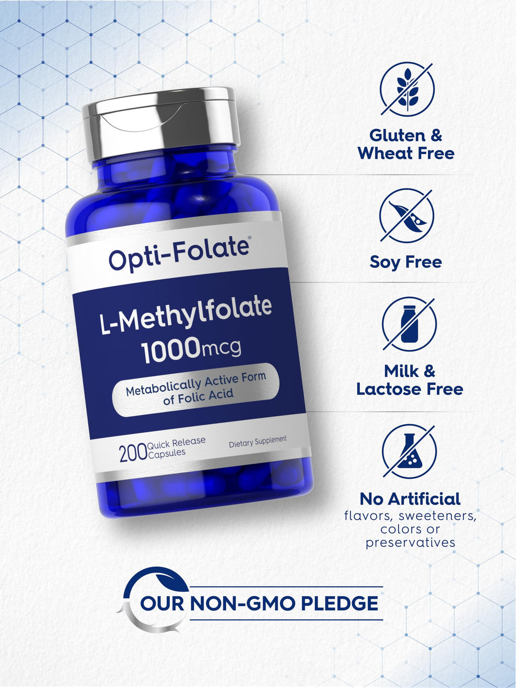 Carlyle MTHFR mutation support folate supplement 200 quick release capsules