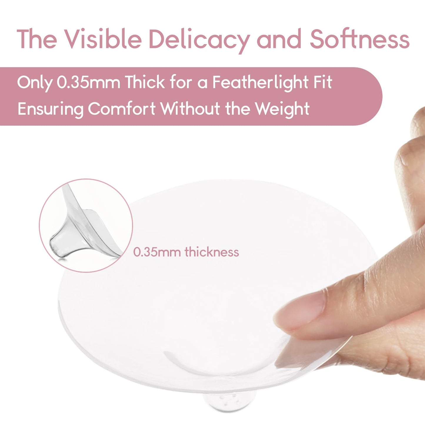 Transparent soft silicone nursing shields