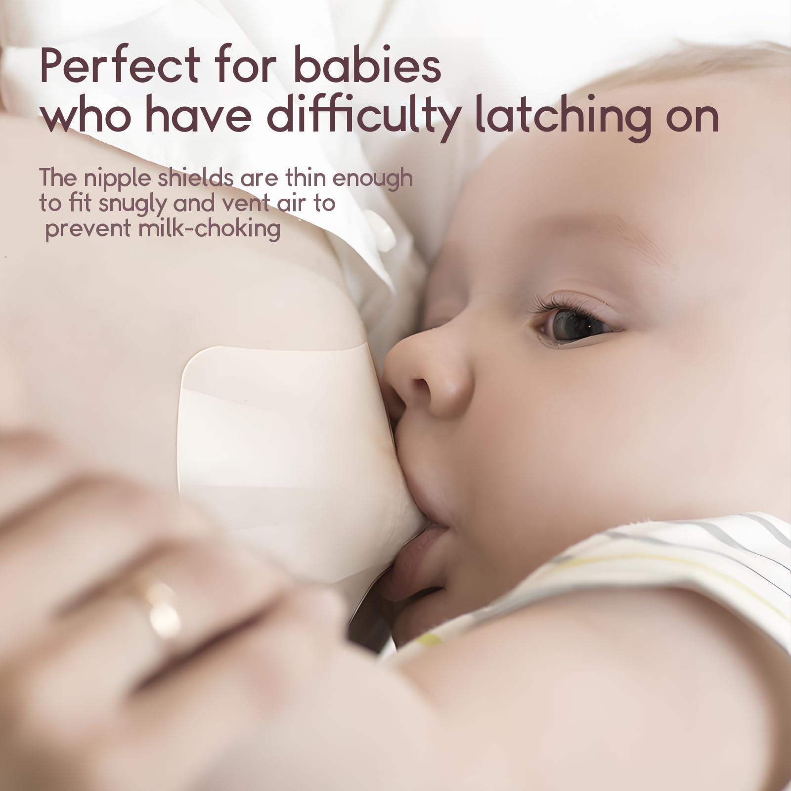 Close up of 20mm silicone nipple shield design