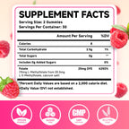 MEENCCD 5 MTHF active folate sugar free gummies highlighting natural raspberry flavor details.