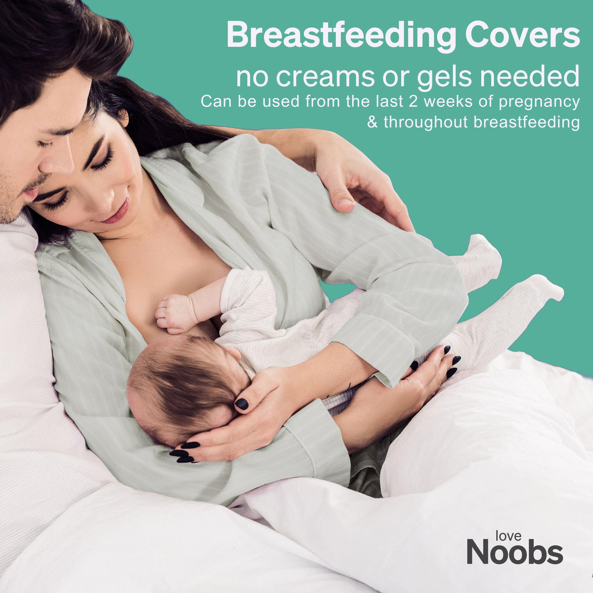 Love Noobs silver nursing cups showing trilaminate construction