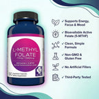 MD.LIFE L-5-MTHF calcium salt capsules displayed on a clean surface demonstrating the premium packaging.