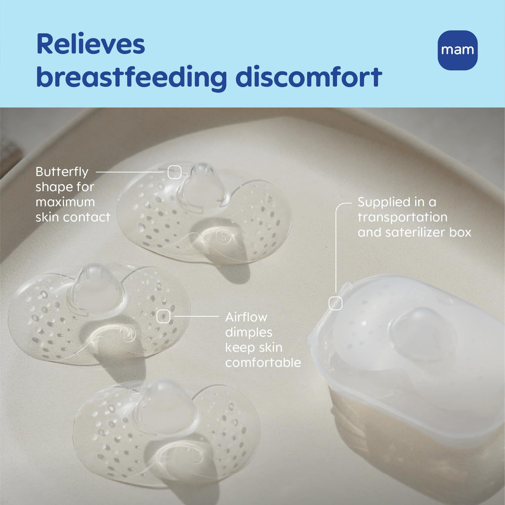 MAM size 3 large 23mm nipple shields clear silicone