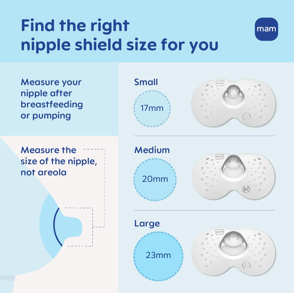 MAM nipple shields inside microwave safe sterilizing carry case