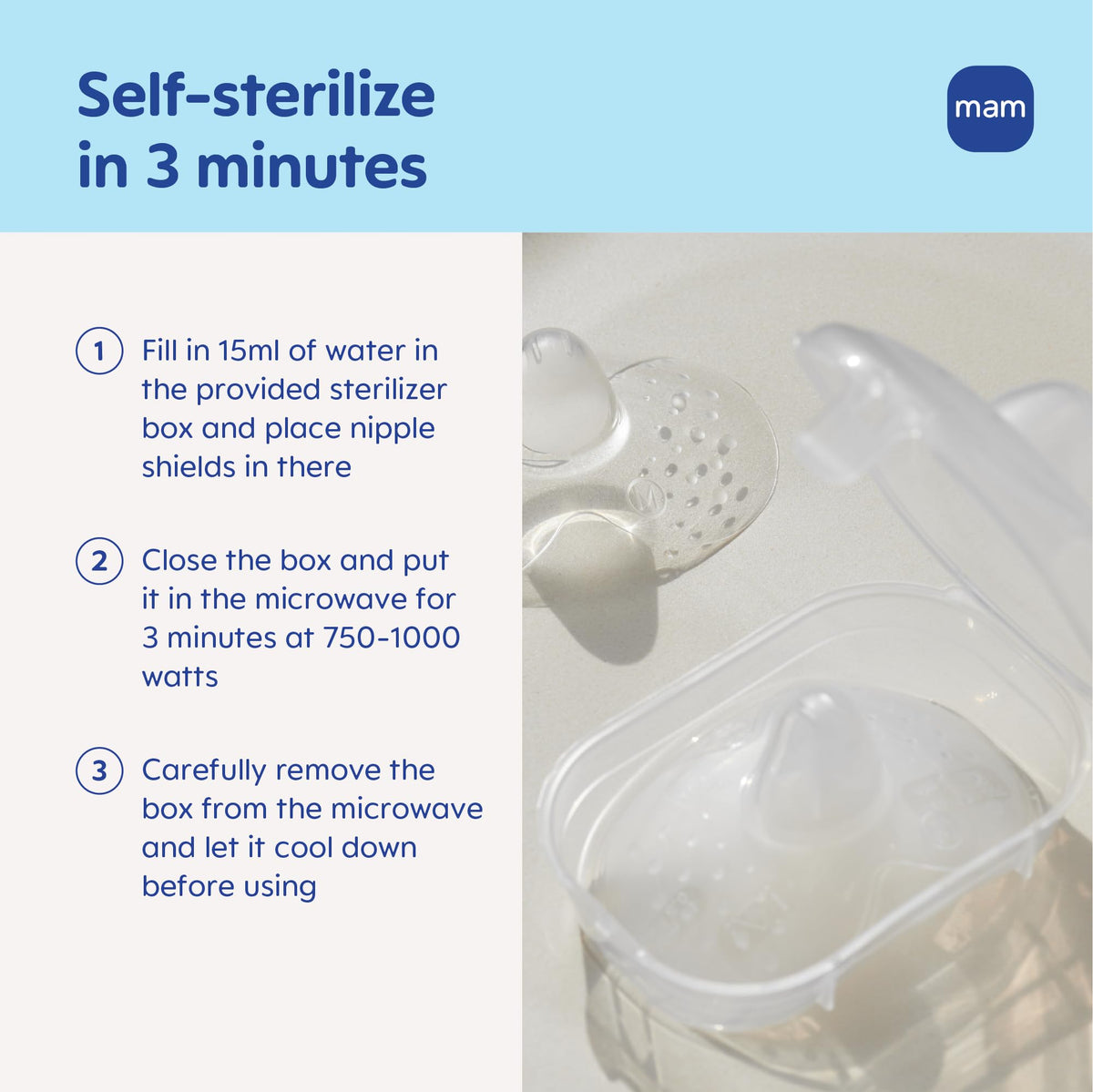 Close up of MAM SkinSoft silicone nipple shield texture