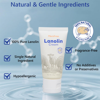Momfree lanolin cream for sore and cracked nipple relief