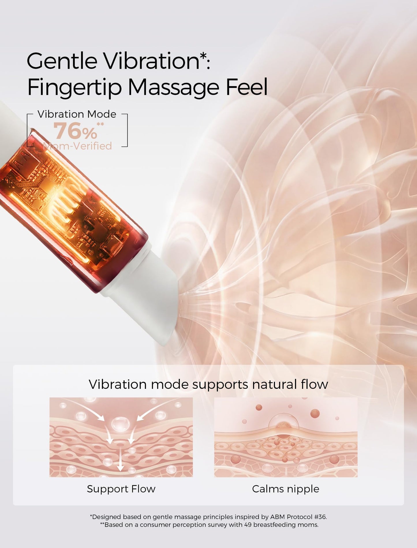 Close up of Momcozy 3-in-1 massager pen settings