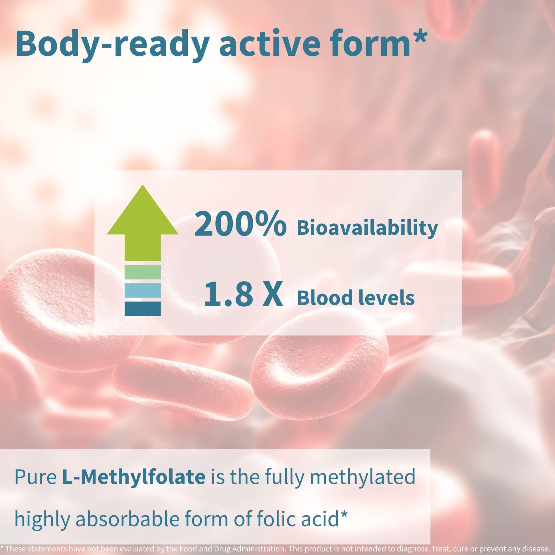 Side view of Igennus active folate supplement bottle highlighting vegan and hypoallergenic product certifications