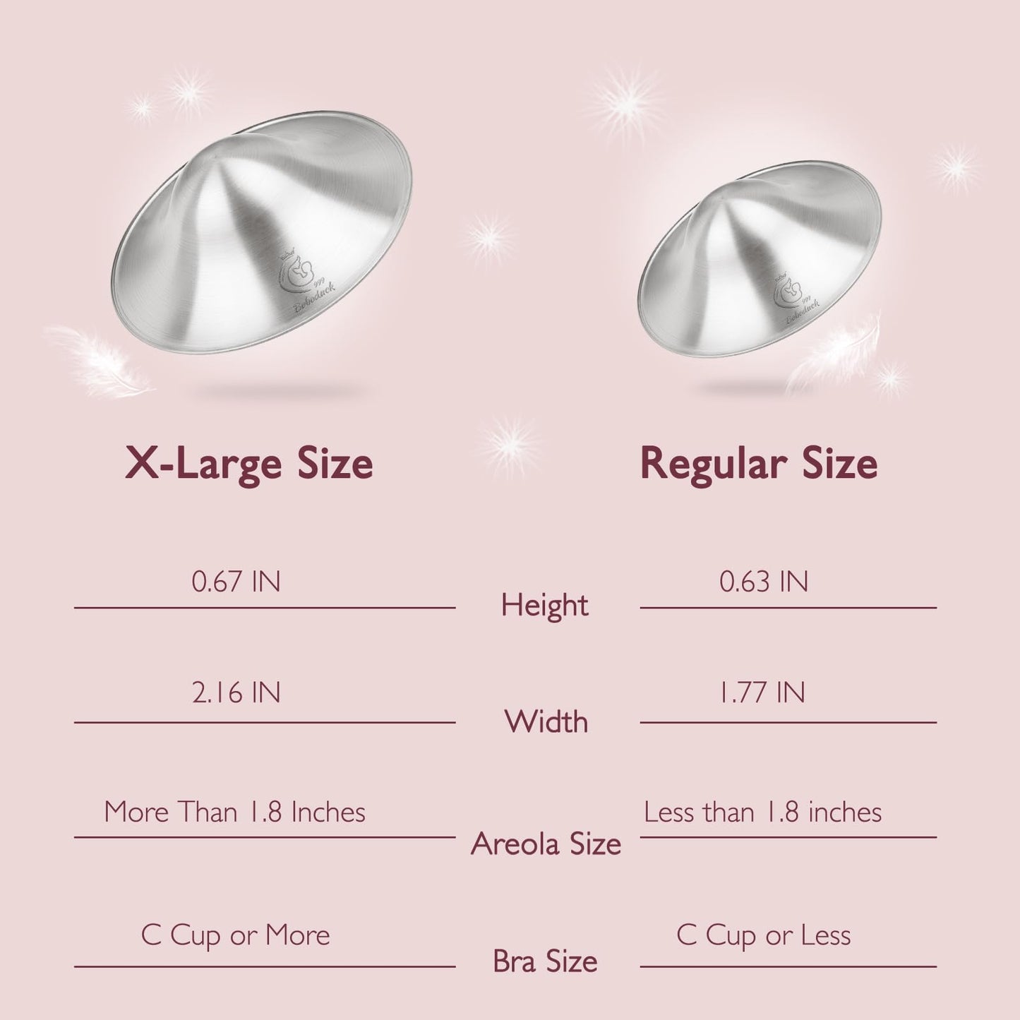 Side profile of Boboduck silver nipple protection guards