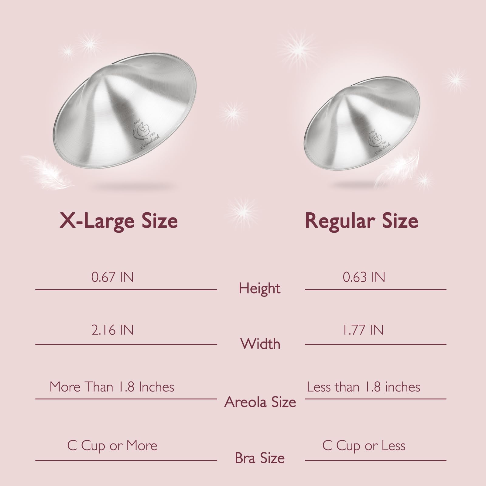 Side profile of Boboduck silver nipple protection guards