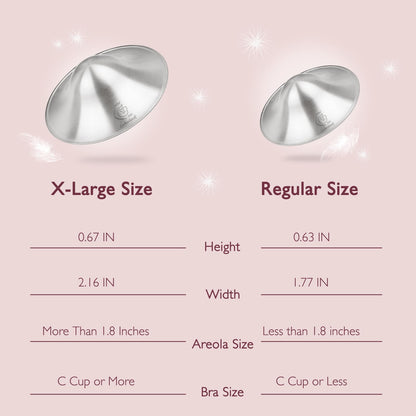 Side profile of Boboduck silver nipple protection guards