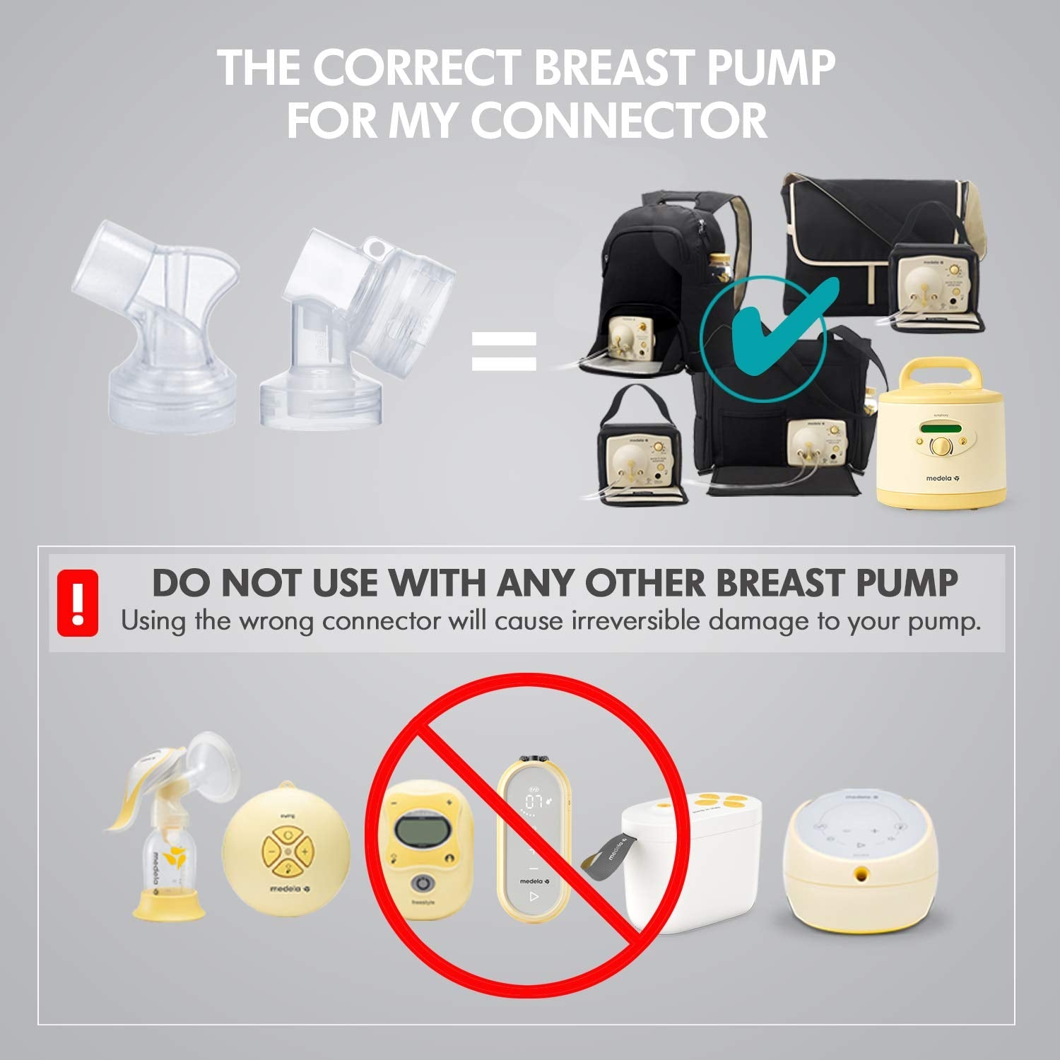 Medela spare parts PersonalFit connectors 2 count pack