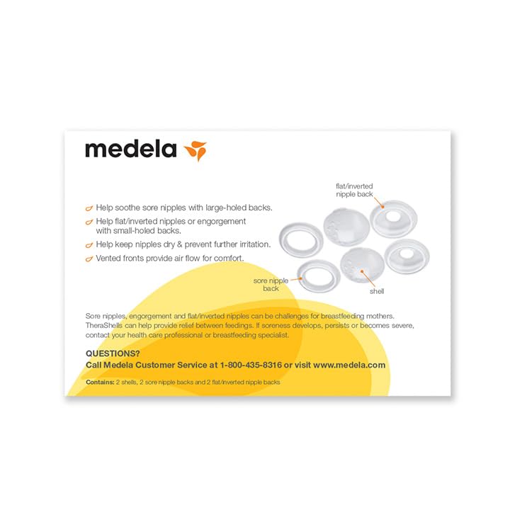 Side profile of Medela breast shells inside a nursing bra