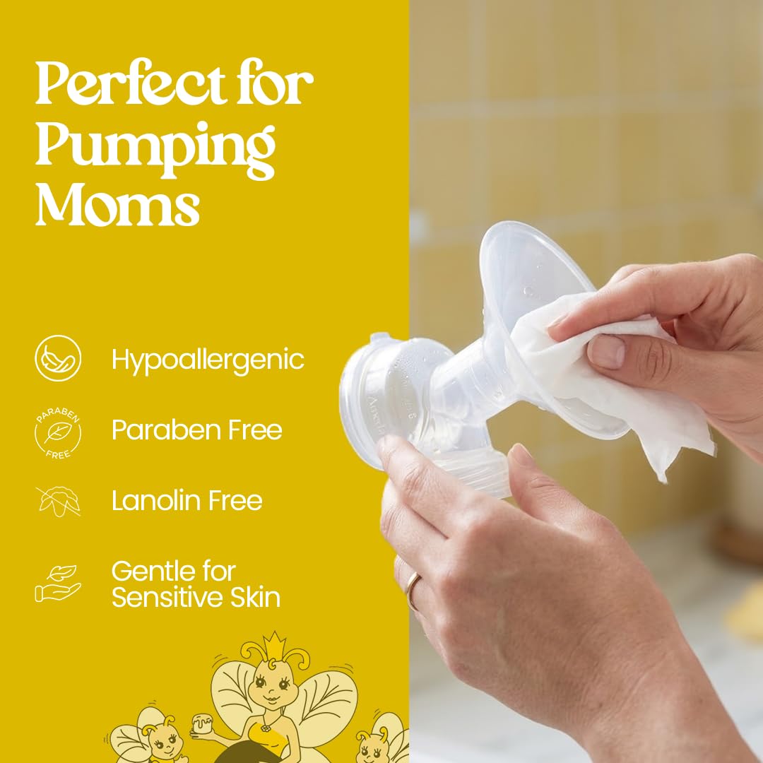 Resealable lid feature of Bella B breast pump wipes