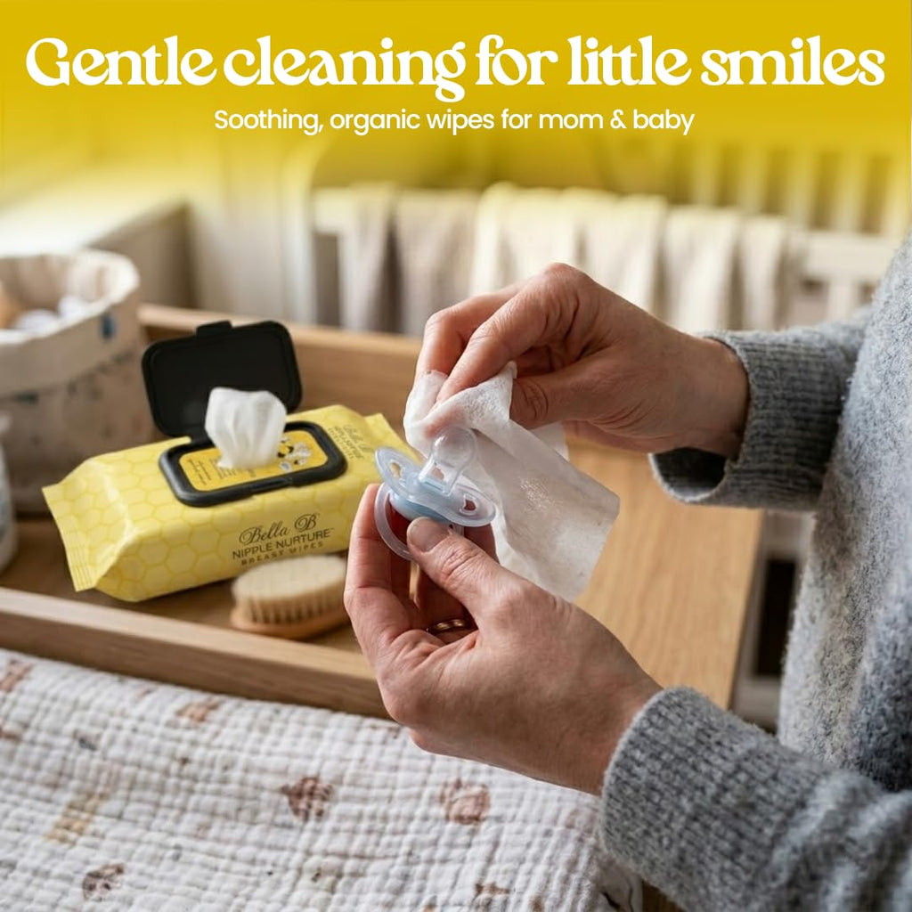 Bella B breast wipes used for pumping equipment cleaning