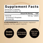 NatureBell active Vitamin B6 supplement facts and ingredient label on the back of the bottle