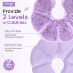 Newgo purple gel therapy pads showing plush backing
