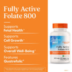 Doctor's Best Vitamin B9 Quatrefolic nutritional facts and ingredients label