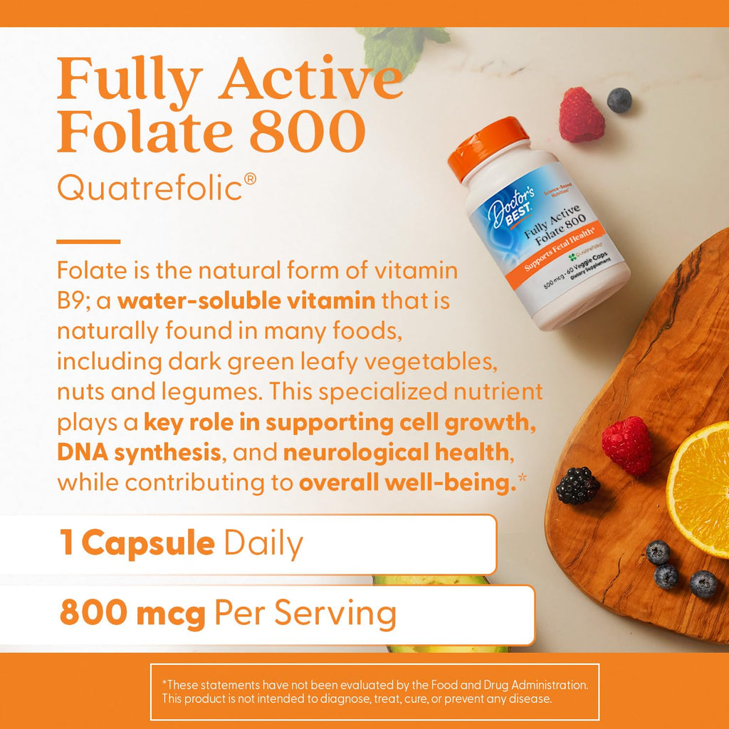 Doctor's Best 5-MTHF active folate dietary supplement packaging