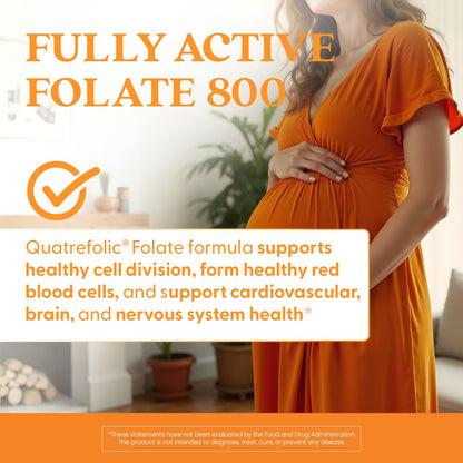 Doctor's Best authentic USA imported prenatal folate bottle side view
