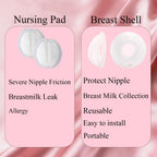 Two pack wearable nursing shells with soft silicone backing